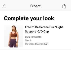 Lululemon Free to Be Bra Size 4